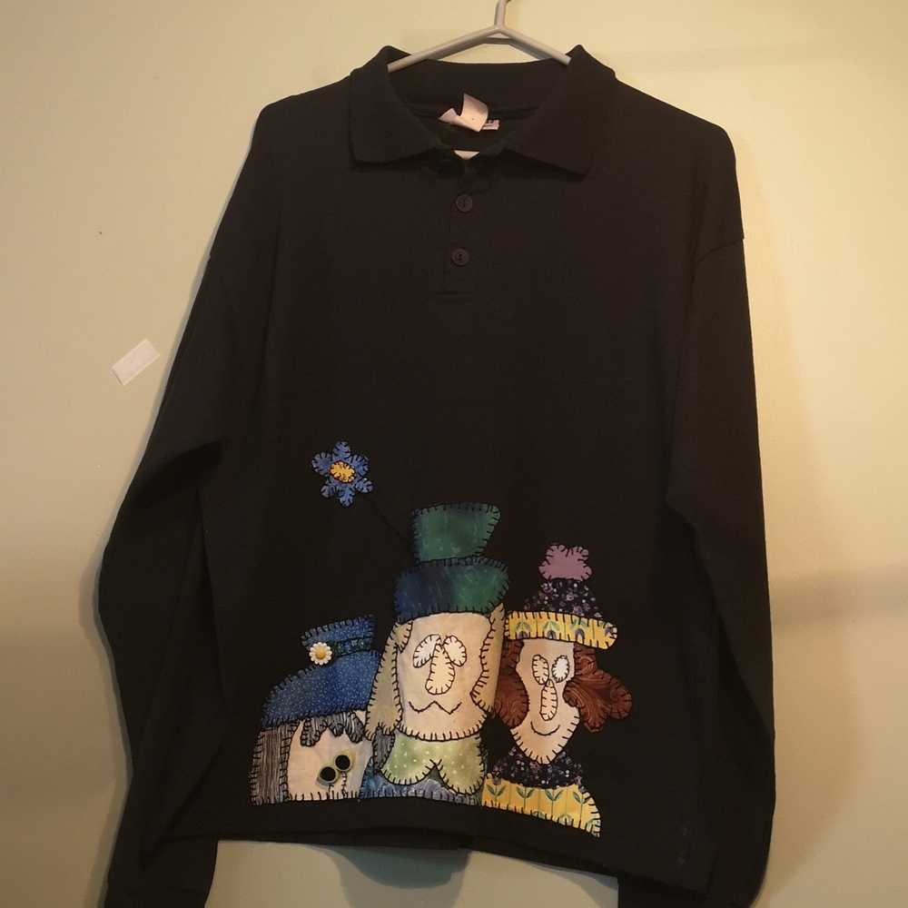 😄Vintage winter scene pullover large